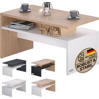 Coffee table with shelf whiteoak 92x51x48cm