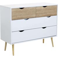 Armoire en bois naturel avec 4 tiroirs 99x39xh82 cm Spencer