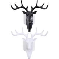 CSPARKV Pack De 2 Patères Cerf, Patères Rangement Clés, Patères Décoratives Personnalisées, Patères Forme Animal, Patères Sac, Adaptées Aux Entrées, Couloirs, Salons Et Chambres