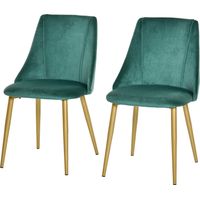 Sedie da Pranzo Imbottite Moderne Rivestimento Schienale Gambe Ferro, Vert, 50x56,5x85cm