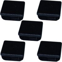 Cyclingcolors – Lot de 5 embouts de tube carré rentrant 30x30mm en plastique noir – Finition esthétique pour meubles – Protection des extrémités de tubes