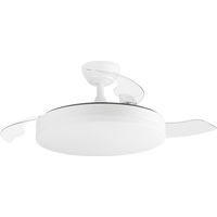 Ventilador de Techo con Luz LED Orgebozo Mando a Distancia Silencioso 3 Aspas Retractiles de 105cm Modo Invierno-Verano