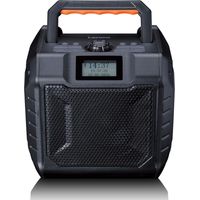 Lenco ODR-160BK Radio DAB+/FM, altavoz Bluetooth, a prueba de golpes e impermeable, lector de tarjetas SD, entrada auxiliar, 35 W RMS, duración de la batería 20 horas, función de carga USB
