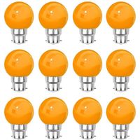 Lot de 12 ampoules LED Orange B22 Incassables - Guirlandes guinguette - Culot baïonnette