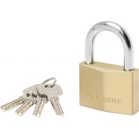 Master Lock 2960EURD Schlüssel Vorhängeschloss aus extradickem Massivmessing, Gold, 8,8 x 6 x 2,1 cm