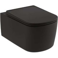 Kludi Resa S - Wand-WC mit SoftClose-Sitz, Rimless, Spiralflush, mattschwarz 27WCSET39