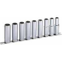 Jeu de 9 Douilles longues 1-2'' sur rack de rangement SLJ-9R - SAM OUTILLAGE