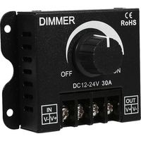 wide Range Monoblock Dimmer, On/off Switch With Black Aluminum Housing, Max 30a Dimmer, Single Color Led Strip Switch Controller (dc12 24v)