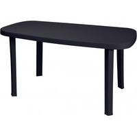 Tavolo Otello in resina antiurto antracite senza incrocio cm 136x82x72 da giardino esterno