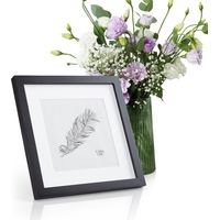 Casa Chic Bilderrahmen, 24,4x24,4cm Bilderrahmen für Kinderzeichnungen, Urkunden & Fotos, Quadratischer Holz-Bilderrahmen mit Glas, Fotorahmen im Hoch- oder Querformat, Rahmen mit Passepartout