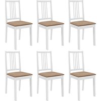 Vidaxl – Ensemble de 6 chaises de salle à manger – Structure en bois solide – Dossier et coussins confortables – Design moderne et facile à entretenir