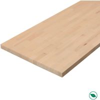 Forestea – Plan de travail hêtre massif 3000 x 650 x 38 mm – Lamellé collé – FSC 100% – Pour cuisines et salles de bain