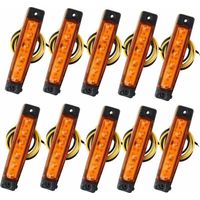 10pcs 12V feux de position latéraux 6SMD LED Lampe avant feux de position arrière pour remorque camion caravane camper van camion bus bateau tracteur moteur ambre orange