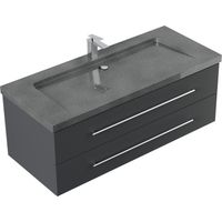 Badmöbel Granit G654 Damo 130 cm 1 Hahnloch SoftClose grafit