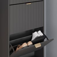 Mobile porta scarpe Helge, Nero, 60 x 166.7 cm 4 scomparti, Vicco