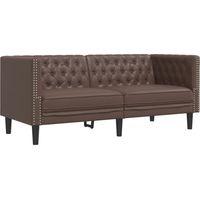 Canapé Sofa à 2 places Chesterfield marron similicuir