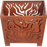 Fallen Fruits Oxidised Rust Effect Square Fire Pit Basket Garden OutdoorHeater