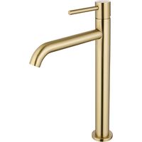 Edouard Rousseau – Mitigeur lavabo haut SCRIPY – Bec élevé pour vasque à poser – Aérateur économie d’eau 6,6 L/min – Corps laiton avec fixation écrou