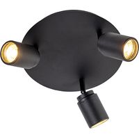 QAZQA Faretto da bagno moderno nero 3 luci IP44 - Ducha