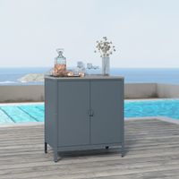 Armadietto da Giardino Bolognano 92 x 80 x 50 cm Acciaio - Grigio Scuro Opaco - casa.pro