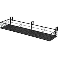 Portavasi per Ringhiera Balcone Fioriera da Esterno Metallo con Ganci, 100x31x12cm, Nero