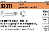 ART 82031 LINDAPTER-Hollo-Bolt St./8.8 HB 12-Größe 2 galv. verzinkt S