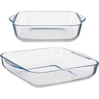 Set 2 teglie da forno in borosilicato 22x26-28x32 12954 vivalto