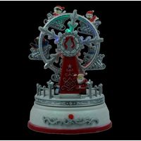 Ruota panoramica bianca di Natale con luci a LED e musica