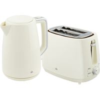 Hervidor eléctrico 2200W 1.7L y tostador ranura ancha 2 rebanadas 3 funciones crema