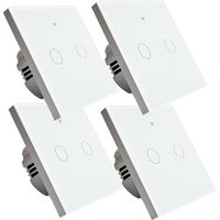 Lot 4 interrupteurs connecté tactile double SomLife application tuya smart life Compatible avec Alexa/Google Home