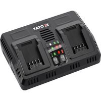 Yato Intelligentes Doppelladegerät Schwarz 18V Schnellladegerät