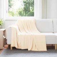 vidaXL Jeté Crème 200 x 150 cm Toison