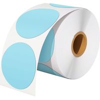 Lot de 500 Étiquettes Thermiques Ronde , Etiquette Autocollante Ronde 2 x 2 pouces, Shipping Label Résistant aux rayures, à l'eau, à la saleté, à la poussière et à la graisse-bleu