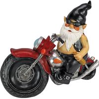 Design Toscano Axle Grease lo gnomo motociclista da giardino Statua con motocicletta, poliresina, a colori, 33 cm