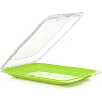TATAY Porta Affettati per Frigorifero Fresh Set di 3 Standard Contenitori per Alimenti, Impilabili Adatti a Microonde, Congelatore e Lavastoviglie Senza BPA, 17x3,2x25,2cm, Colore Lime