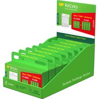 chargeur recyko e411 + 4 piles aa + 4 piles aaa display de 8 - gp