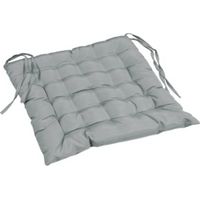 Galette de chaise matelassée - 40 x 40 cm - Gris - Livraison gratuite