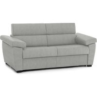 Dmora - 3-Sitzer festes Sofa Giffone, Lineares Sofa für Wohnzimmer, gepolstert, abnehmbarer Bezug, 100 % Made in Italy-Qualität, 225x95 h100 cm, Hellgrau