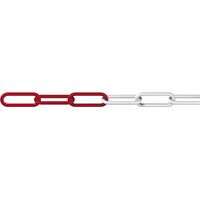 Dörner + Helmer Chaîne de délimitation en polyéthylène de qualité supérieure rouge-blanc résistant aux UV 25 m pour allées, parkings, marquage