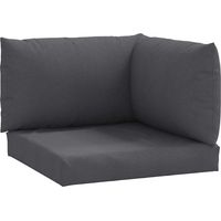 Coussins de palette lot de 3 anthracite mélangé tissu