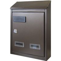 CASSETTA POSTALE CITY IN FERRO COLORE MARRONE/ORO-731.A 21x7xH30 cm