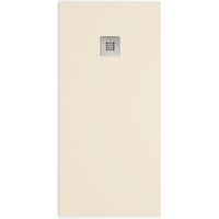 Mineralguss-Duschwanne extra flach MADISON Schieferoptik BEIGE 90x120cm