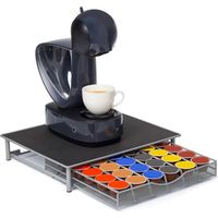 Porte Dosette de Café Support de Capsule Rangement Tiroir pour 36 Coffee Gris