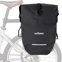 Wiltec Bolsa para bicicletas de 25 L impermeable de PVC resistente, fácil de instalar en portabultos traseros práctica y duradera ideal para ciclismo excursiones compras y transporte diario