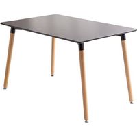Mesa de estilo escandinavo 120 x 80 cm tapa negra y patas de madera