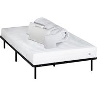 OLYMPE LITERIE Pack Prêt à dormir KLO 140x190 cm Matelas Mousse Haute Densité + Sommier + Accessoires