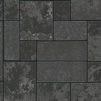 Black Glitter Brick Slate Stone Wallpaper Tile Kitchen & Bathroom Textured Vinyl