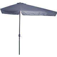 Outsunny – Parasol demi-carré en métal 230x130cm – Toile polyester haute densité 180g/m² – Ouverture manivelle – Pour balcon et terrasse
