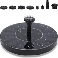 Randaco Solarpumpe 1.5W Brunnen Gartenbrunnen 6 Fontänenstilen 190L/h Solar Wasserpumpe Solar Teichpumpe
