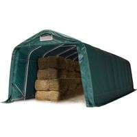 Tenda da pascolo 3,3x9,6 m Riparo, Robusto Telo Verde in PVC 800N